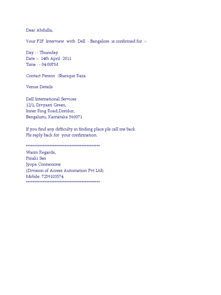Interview With Dell | PDF