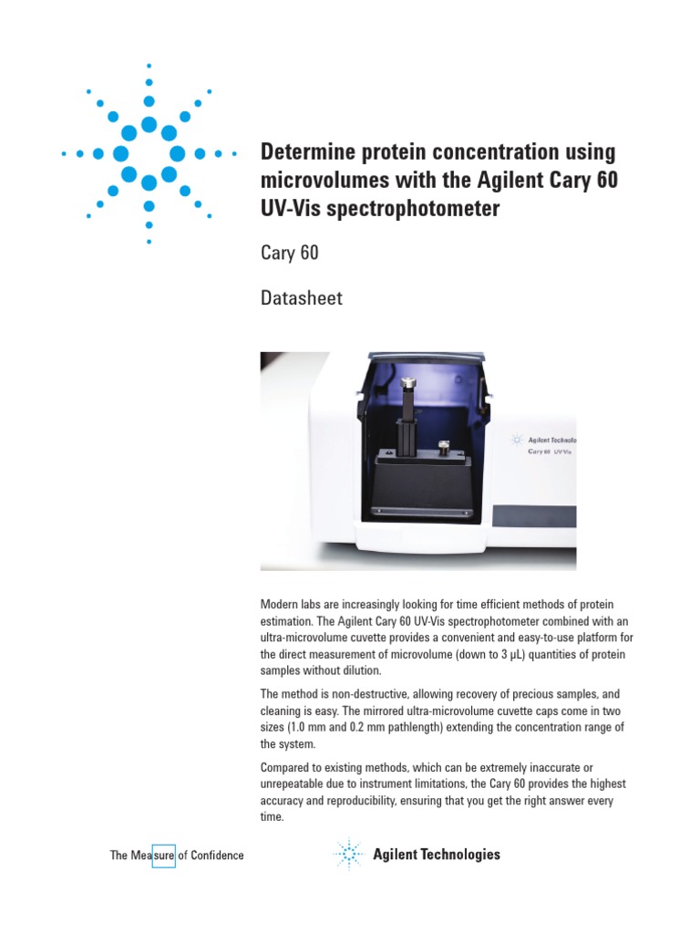Determine Protein Concentration Using Microvolumes With The Agilent