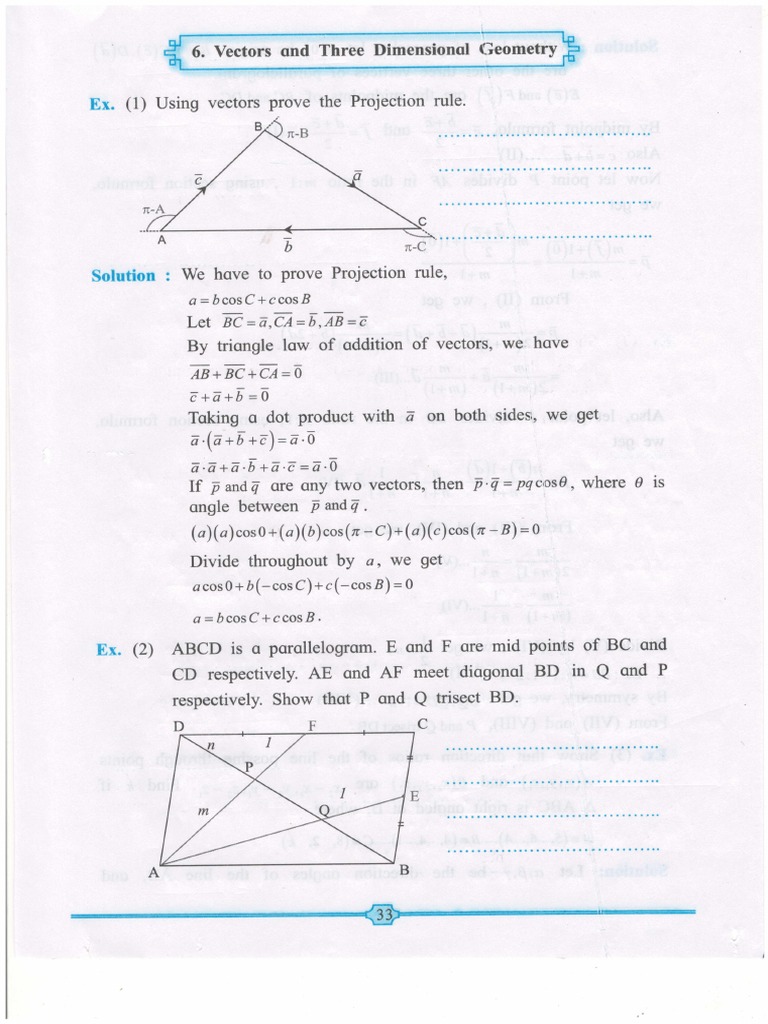 Vector Geometry and Projection Proofs | PDF | Mathematics ...