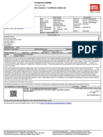 Motor Insurance - Two Wheeler Liability Only: Certificate of Insurance Cum Policy Schedule - Endorsed