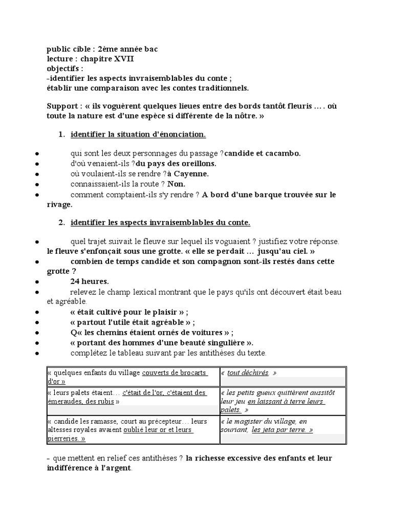 Analyse du Chapitre 17 de Candide | PDF | Candide