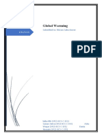 Global Warming: Submitted To: Ma'am Saba Ameer