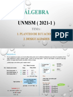 Álgebra: UNMSM (2021-1)