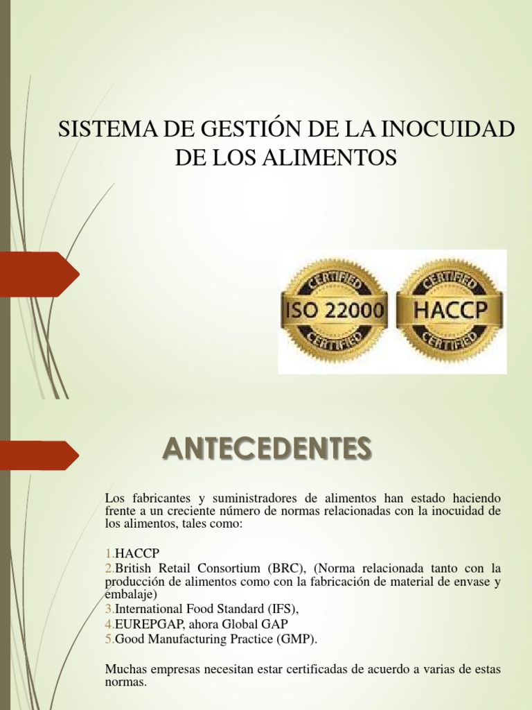 Sistema de Gestión de Inocuidad Alimentaria | PDF | Análisis de Riesgo ...