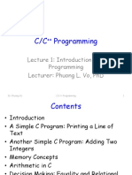 C/C Programming: Lecture 1: Introduction To C Programming Lecturer: Phuong L. Vo, PHD