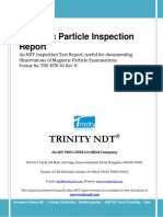 Magnetic Particle Inspection NDT Sample Test Report Format