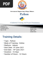 Python: A Industrial Training and Project Presentation