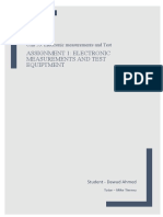 Assignment 1: Electronic Measurements and Test Equiptment