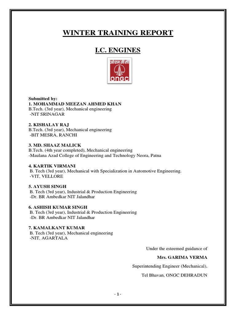 Winter Training Report - 2020-21 - Final | Download grátis PDF ...