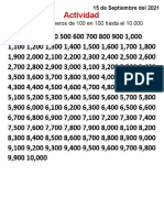 Actividad: 1-Escribe Los Números de 100 en 100 Hasta El 10.000