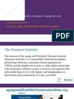 Building The Business Acumen of Aging Services: Marisa Scala-Foley Director, Aging and Disability Business Institute