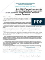 Guía ASCCP para el manejo de pacientes con pruebas cervicales anormales durante COVID-19