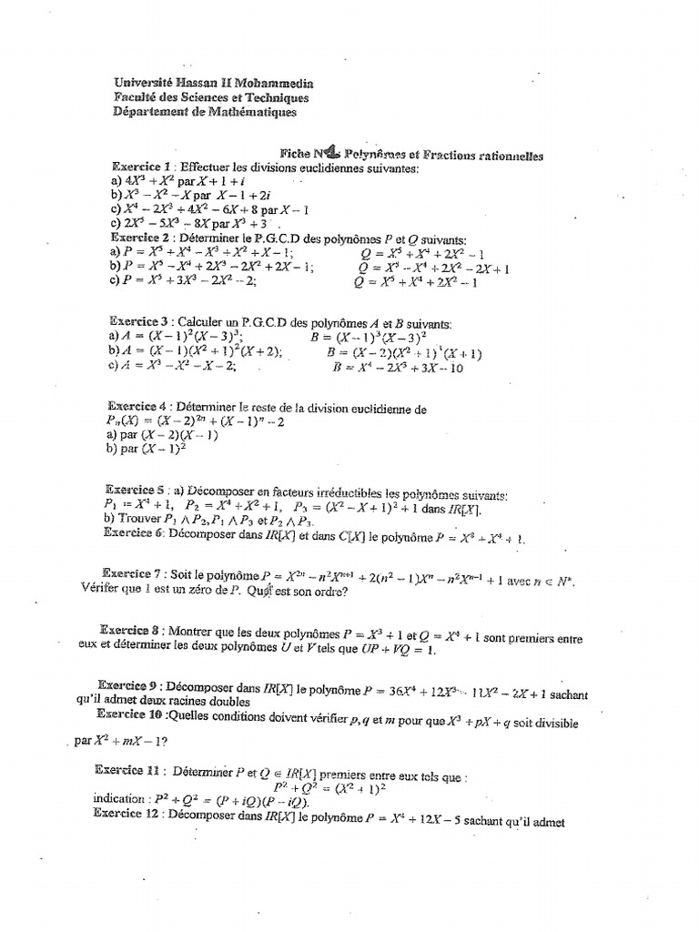 TD 1 Corrigé - 1polynomes | PDF