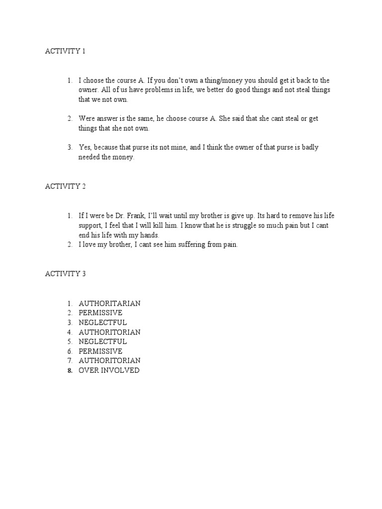 Ethical Dilemmas and Parenting Styles | PDF