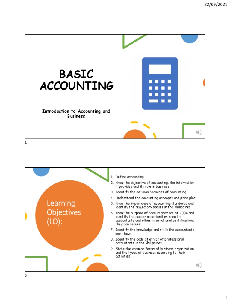 Introduction To Accounting and Business Module PDF Accounting Accountant