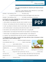 Past Simple vs Past Continuous Worksheet