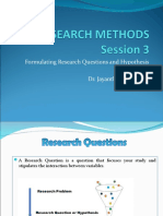 Session 3 - Formulating Research Questions and Hypothesis
