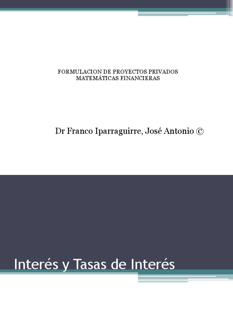 Introduccion A Las Matematicas Financiera | PDF | Interés | Tasas de ...