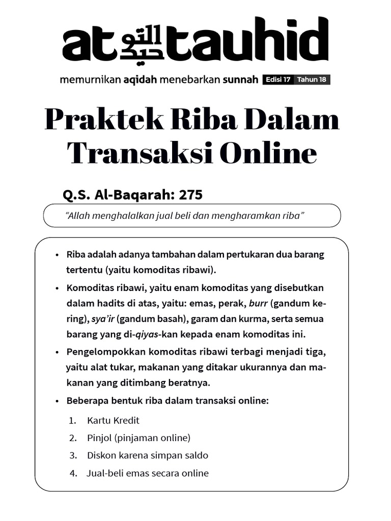 Praktek Riba dalam Transaksi Online | PDF | Pengelolaan Keuangan & Uang ...