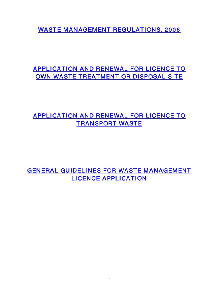 Waste Management Regulations1 PDF Waste Waste Management
