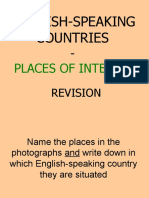 ENGLISH-SPEAKING COUNTRIES - Places of Interest - Revision
