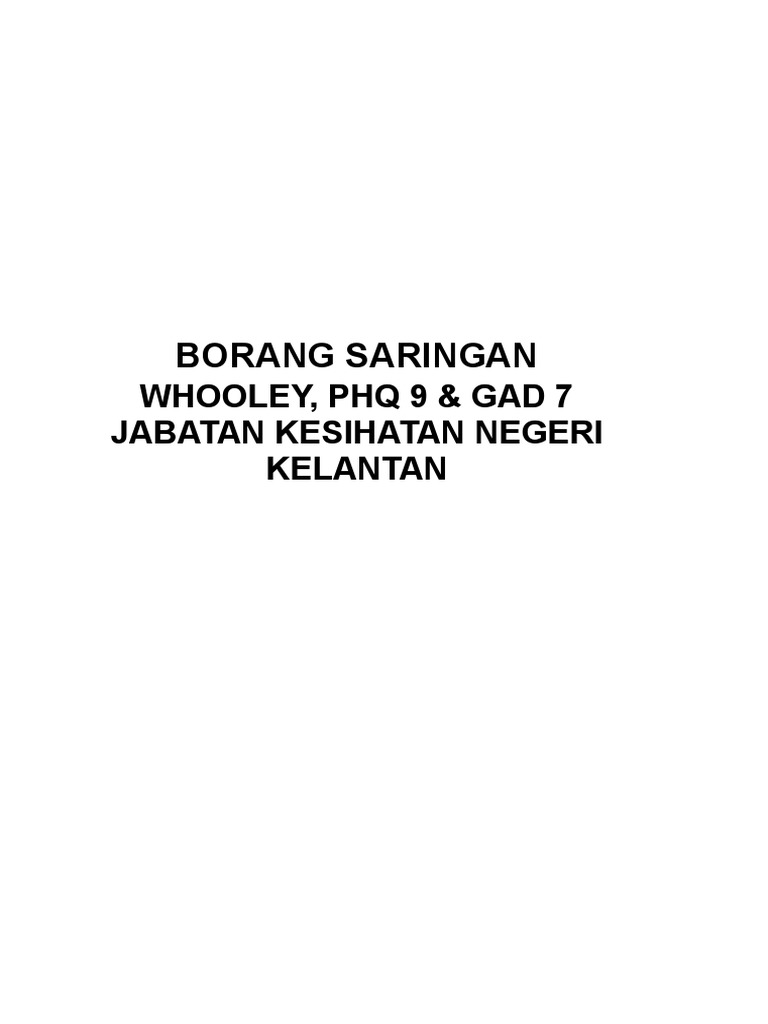 Borang Saringan Minda Sihat Baru JKNK 100122 | PDF