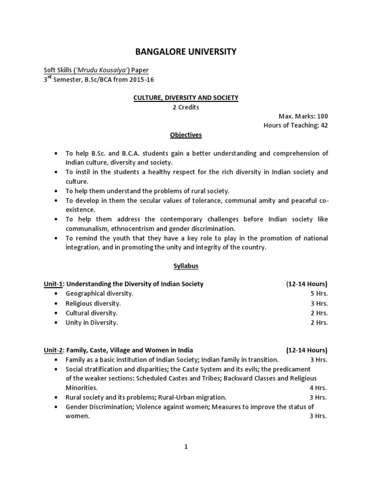 Indian Society: Culture & Diversity Course | PDF | Multiculturalism | Caste