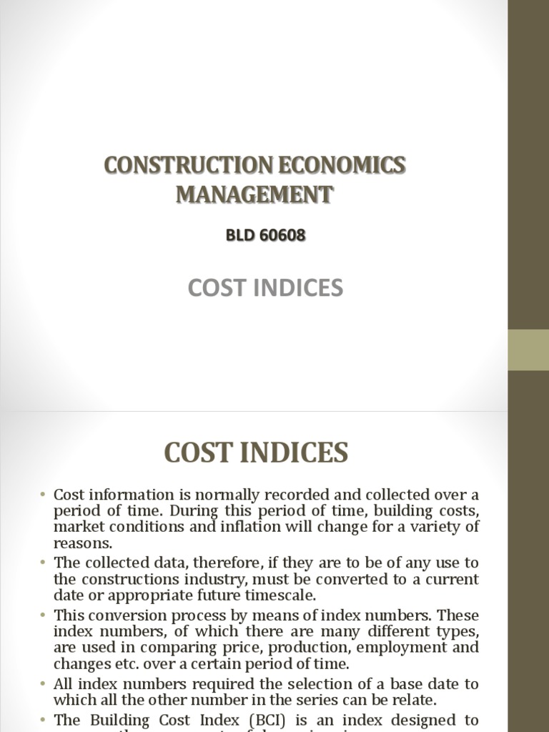 Building Cost Indices Explained | PDF | Index (Economics) | Cost