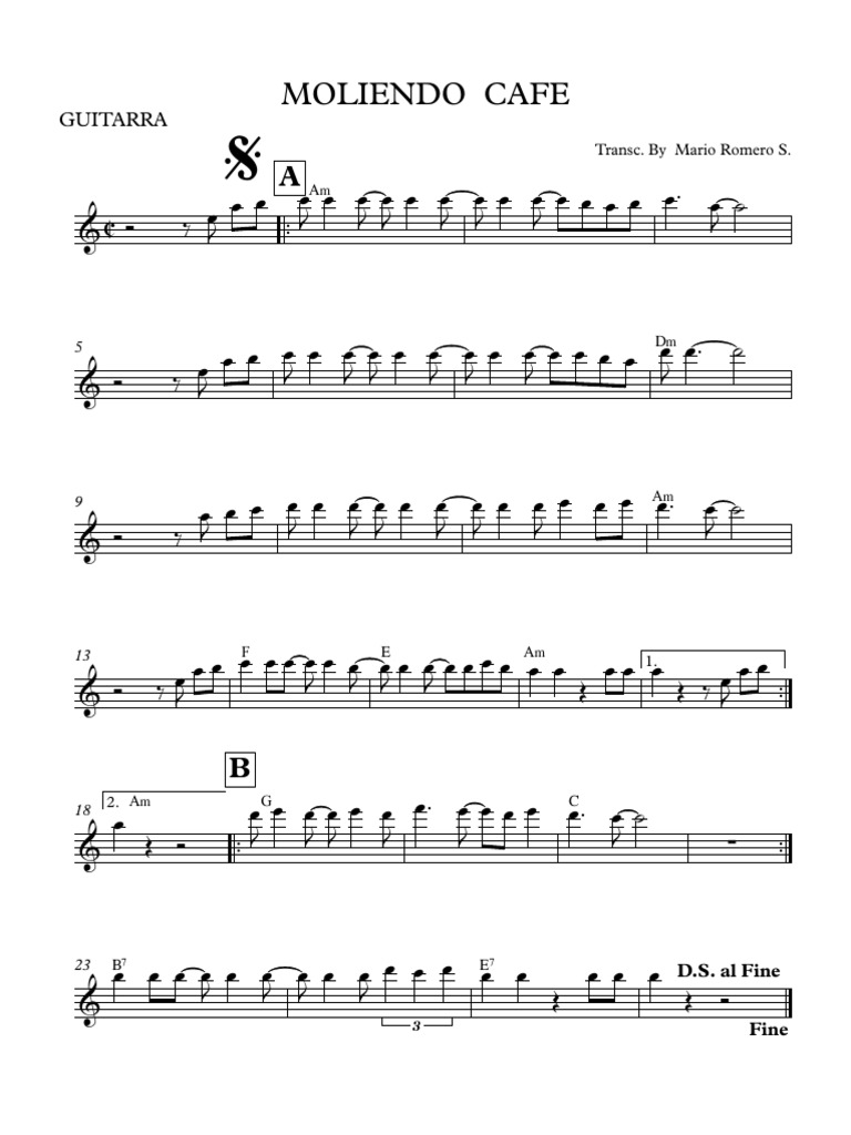 MOLIENDO CAFE Partitura Completa PDF