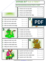 Ability and Inability True or False Esl Exercise Worksheet For Kids