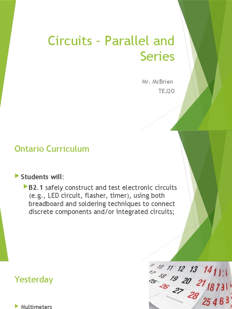 Circuits Series and Parallel Circuit Diagram