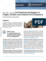 Mental Health and Psychosocial Support in Fragile, Conflict, and Violence (FCV) Situations