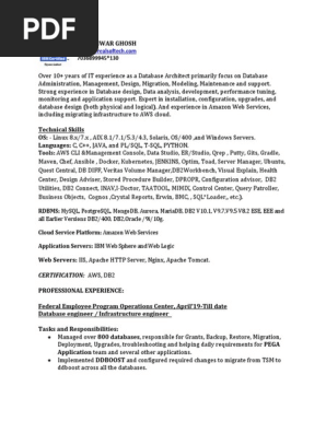 Resume of Bireshwar-Cloud Engineer