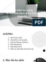 Giới Thiệu Học Phần Morphology and Syntax