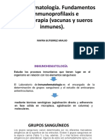 Inmunoprofilaxis e Inmunoterapia Grupos Sanguineos