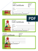 Gift Certificate: A Gift For Valued at $ From