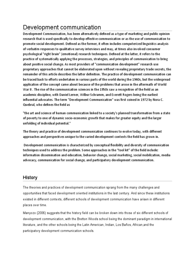 Development Communication | PDF | Communication | Science