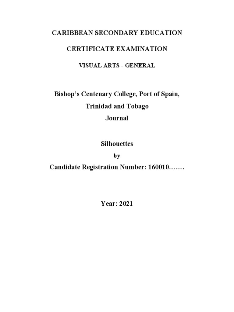 Outline For CSEC Art Journal PDF Design