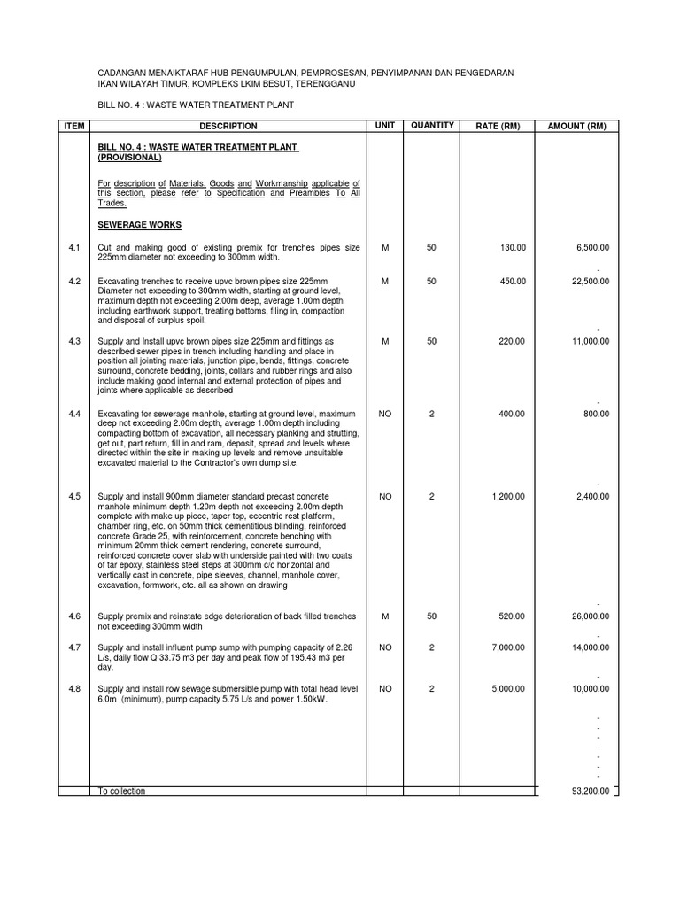 Waste Water Treatment Plant Tender | PDF | Sanitary Sewer | Concrete