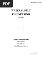 Water Supply Engineering: Compiled and Prepared by