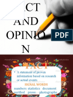 Fact vs Opinion: Identifying statements of proven information and personal views