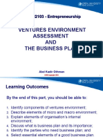 Ventures Environment Assessment AND The Business Plan: OUMM2103 - Entrepreneurship