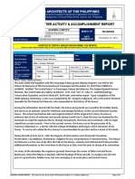 Monthly Chapter Activity & Accomplishment Report: United Architects of The Philippines