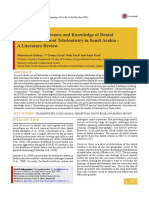 Perception, Awareness and Knowledge of Dental Professionals About Teledentistry in Saudi Arabia - A Literature Review