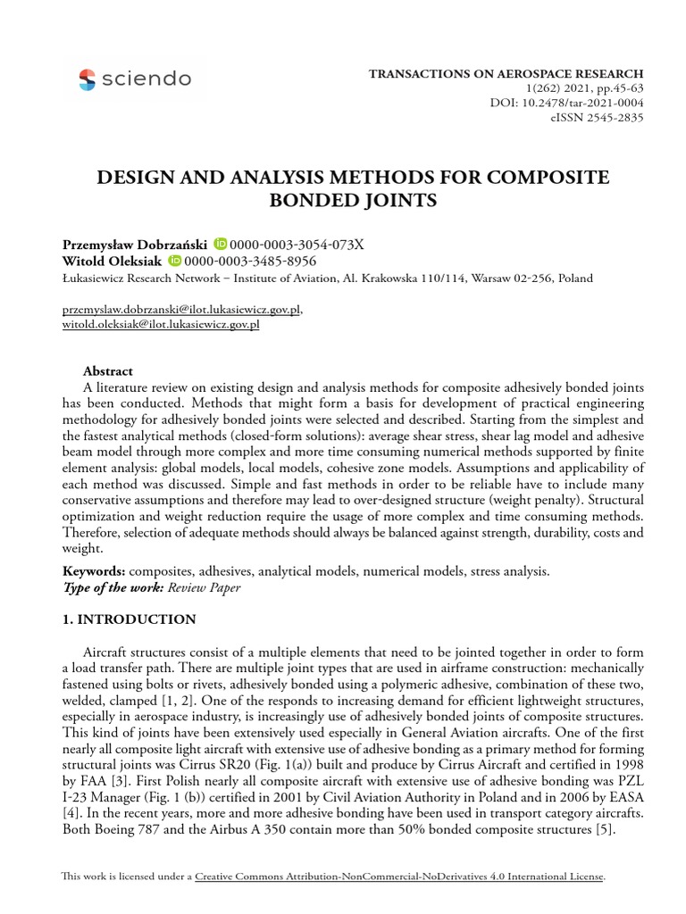 Composite Bonded Joints in Aerospace | PDF | Fracture Mechanics ...