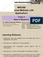 MEC500 Numerical Methods With Applications: Roots of Equations