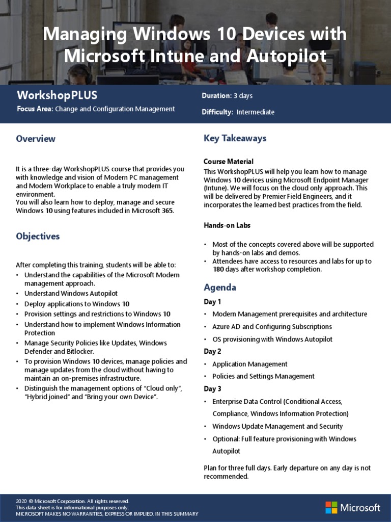 WorkshopPLUS - Managing Windows 10 Devices With Microsoft Intune and ...
