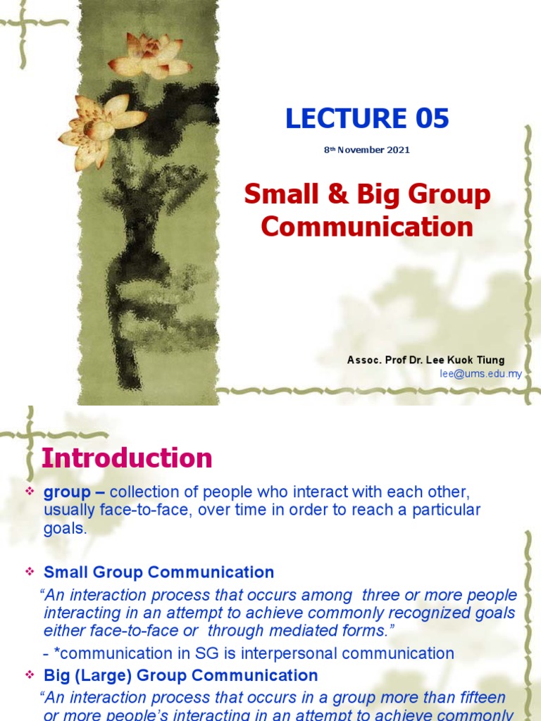 Small and Large Group Communication | PDF | Leadership | Consensus ...
