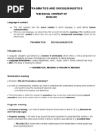 Unit 3 Pragmatics & Sociolinguistics