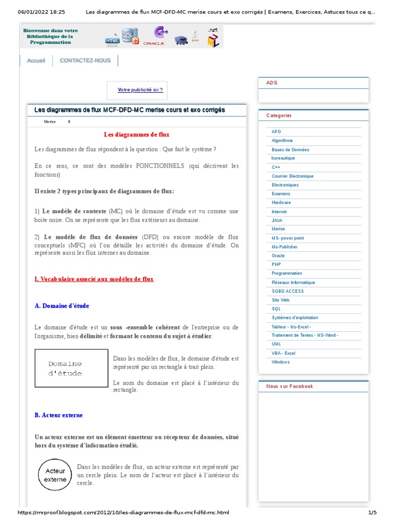 Les Diagrammes de Flux MCF-DFD-MC Merise Cours Et Exo Corrigés ...